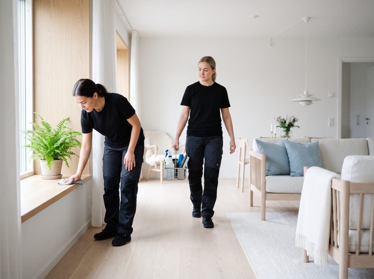 Två medarbetare från Alltid Rent Hem i arbete